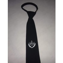 Gravata preta lisa com estampa, com nó pronto e ziper