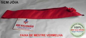 Faixa de Mestre Maçom Vermelha - Sem jóia