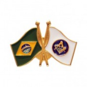 Pin Bandeiras Brasil Esquadro e Compasso